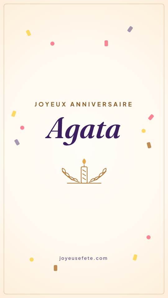 Image « Joyeux anniversaire Agata » au format story