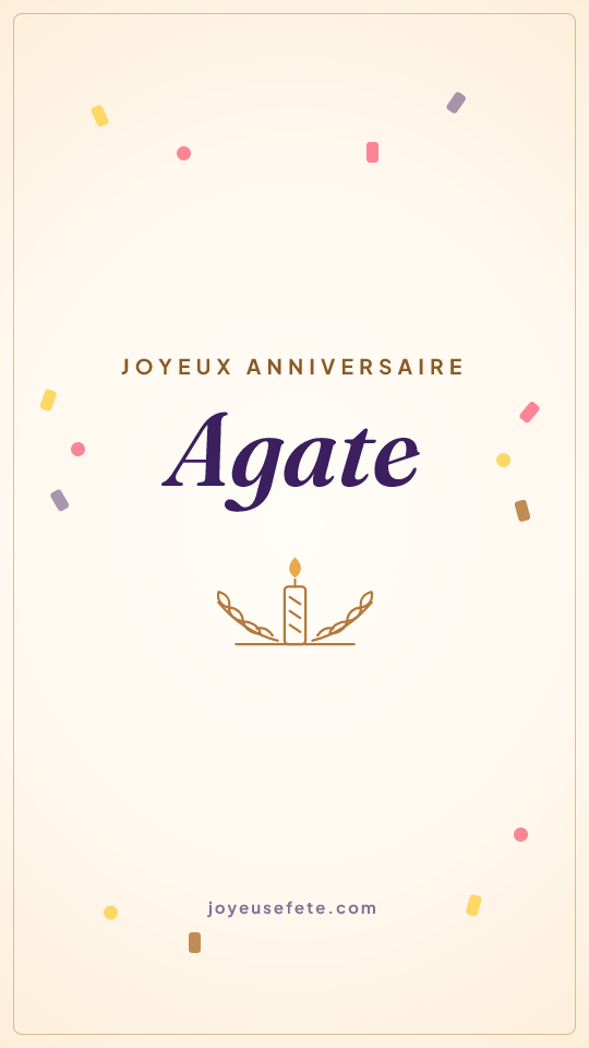 Image « Joyeux anniversaire Agate » au format story
