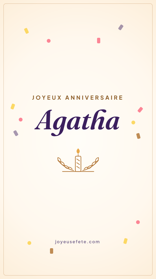 Image « Joyeux anniversaire Agatha » au format story