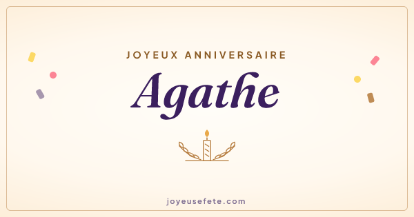 Image « Joyeux anniversaire Agathe » au format large
