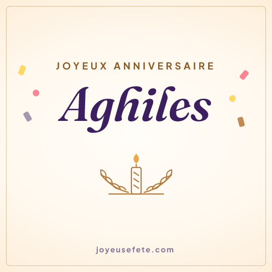 Image carrée « Joyeux anniversaire Aghiles » pour WhatsApp