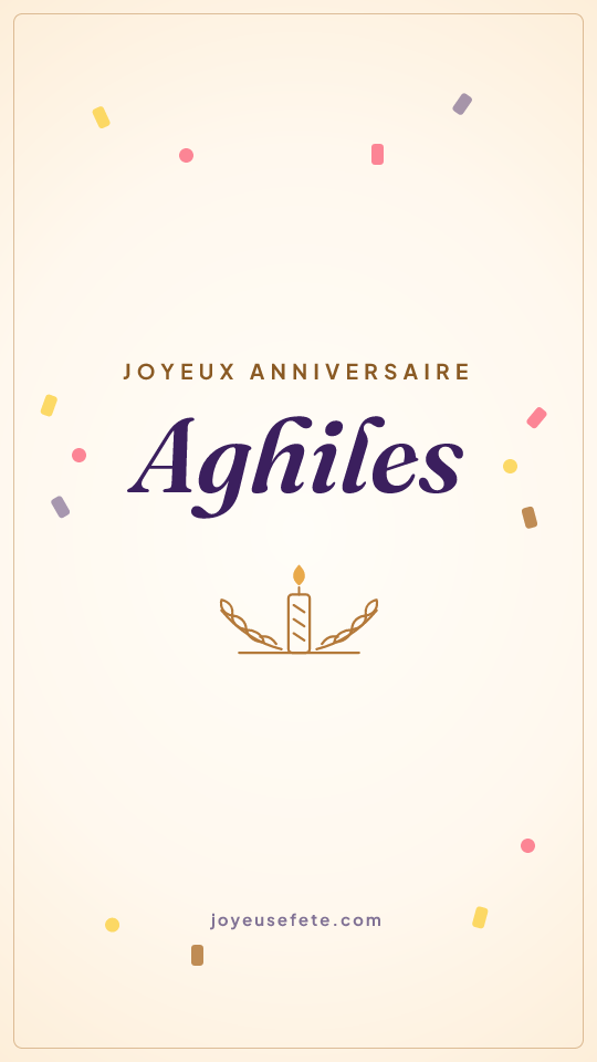 Image « Joyeux anniversaire Aghiles » au format story