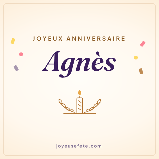 Image carrée « Joyeux anniversaire Agnès » pour WhatsApp