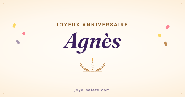 Image « Joyeux anniversaire Agnès » au format large