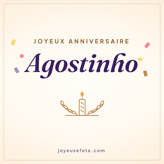 Image carrée « Joyeux anniversaire Agostinho » pour WhatsApp