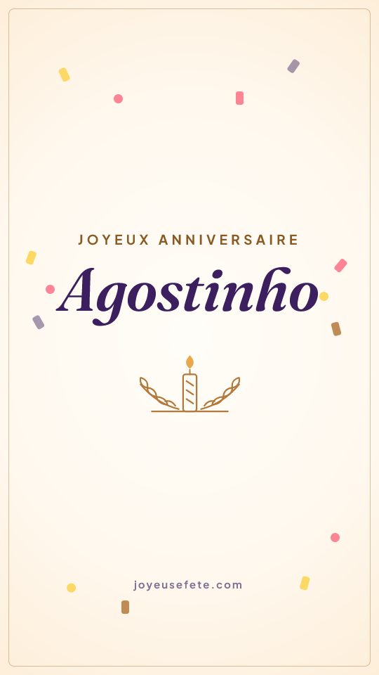 Image « Joyeux anniversaire Agostinho » au format story