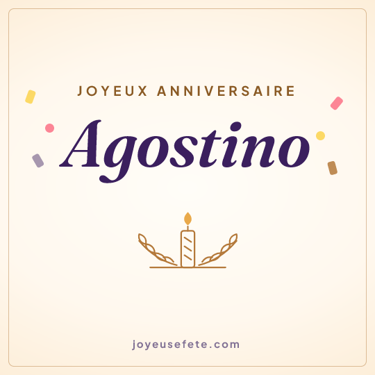 Image carrée « Joyeux anniversaire Agostino » pour WhatsApp