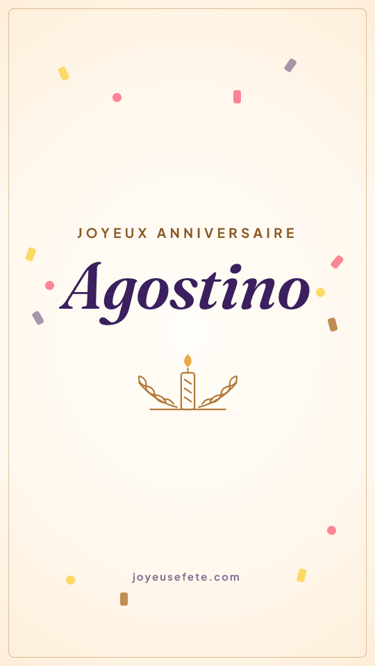 Image « Joyeux anniversaire Agostino » au format story