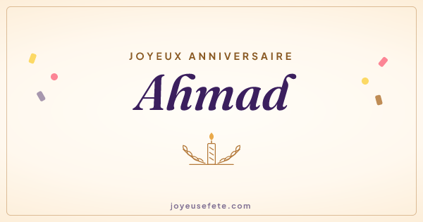 Image « Joyeux anniversaire Ahmad » au format large