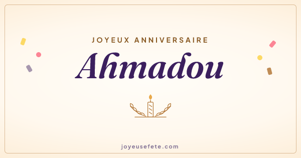 Image « Joyeux anniversaire Ahmadou » au format large