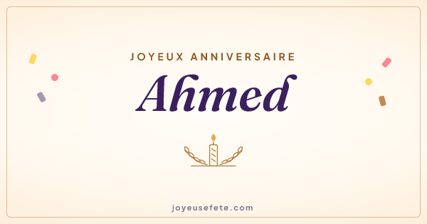 Image « Joyeux anniversaire Ahmed » au format large