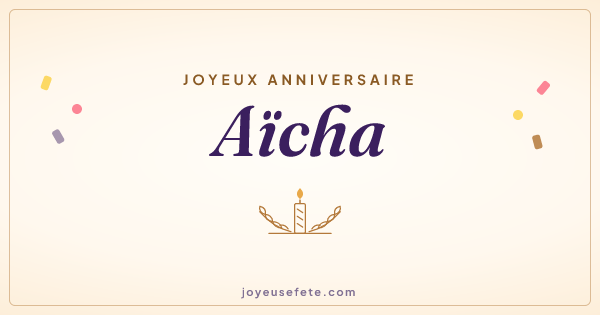 Image « Joyeux anniversaire Aïcha » au format large