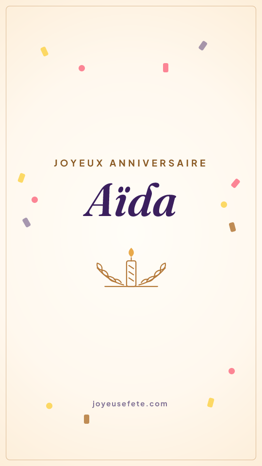 Image « Joyeux anniversaire Aïda » au format story
