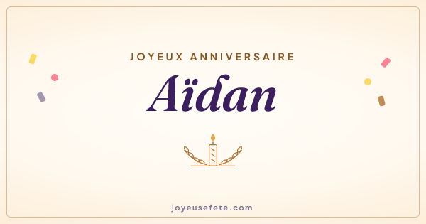 Image « Joyeux anniversaire Aïdan » au format large