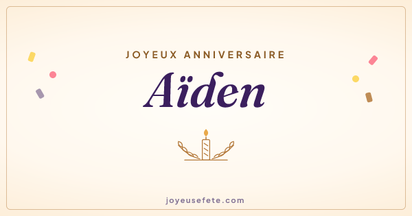 Image « Joyeux anniversaire Aïden » au format large