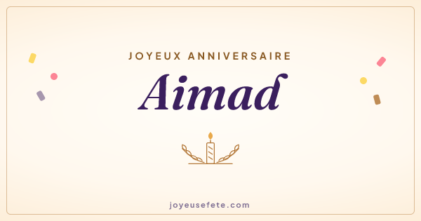 Image « Joyeux anniversaire Aimad » au format large