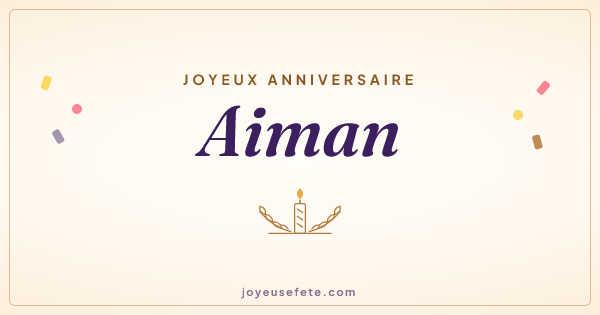Image « Joyeux anniversaire Aiman » au format large