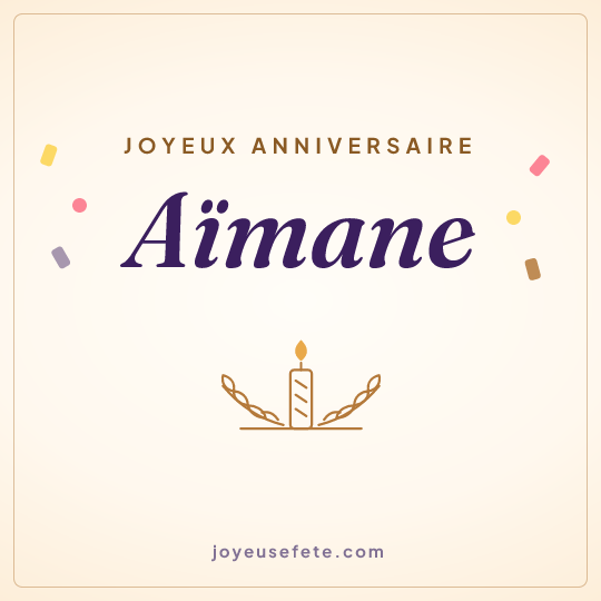 Image carrée « Joyeux anniversaire Aïmane » pour WhatsApp
