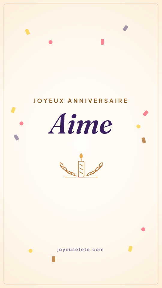 Image « Joyeux anniversaire Aime » au format story
