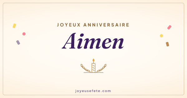 Image « Joyeux anniversaire Aimen » au format large
