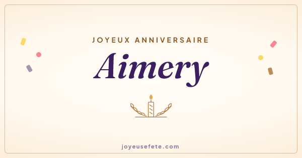 Image « Joyeux anniversaire Aimery » au format large
