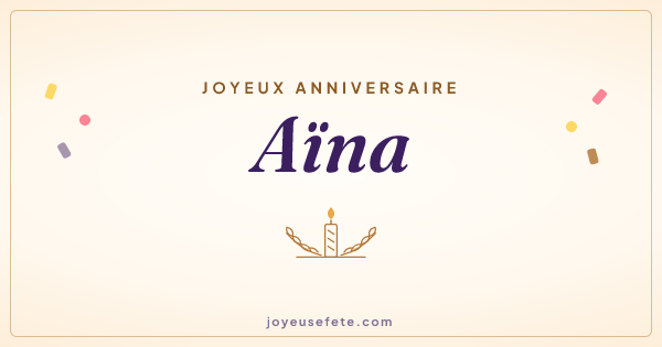 Image « Joyeux anniversaire Aïna » au format large