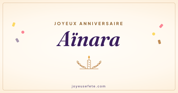 Image « Joyeux anniversaire Aïnara » au format large
