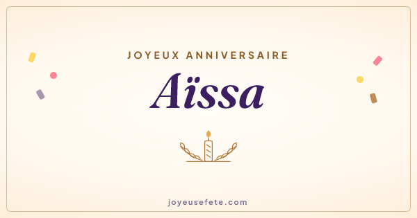 Image « Joyeux anniversaire Aïssa » au format large