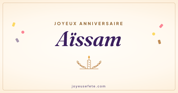 Image « Joyeux anniversaire Aïssam » au format large