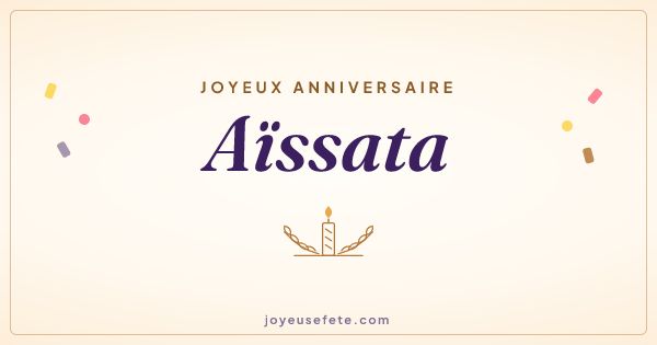 Image « Joyeux anniversaire Aïssata » au format large
