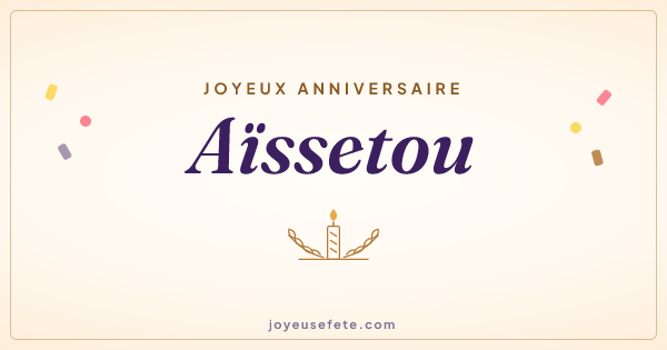Image « Joyeux anniversaire Aïssetou » au format large