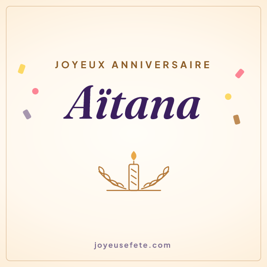 Image carrée « Joyeux anniversaire Aïtana » pour WhatsApp