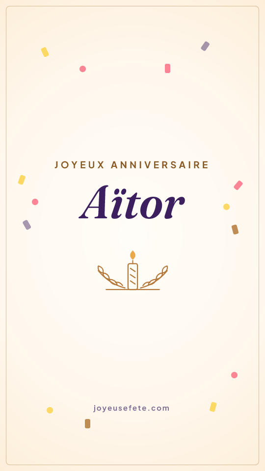 Image « Joyeux anniversaire Aïtor » au format story