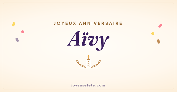 Image « Joyeux anniversaire Aïvy » au format large