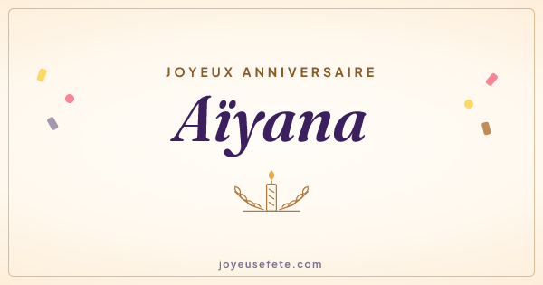 Image « Joyeux anniversaire Aïyana » au format large