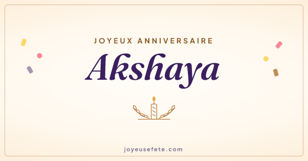Image « Joyeux anniversaire Akshaya » au format large