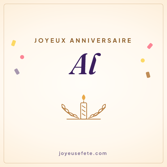 Image carrée « Joyeux anniversaire Al » pour WhatsApp