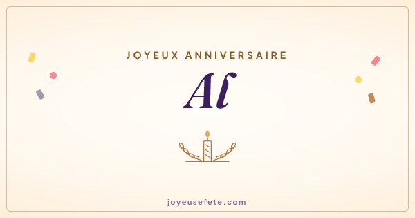 Image « Joyeux anniversaire Al » au format large