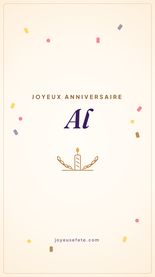 Image « Joyeux anniversaire Al » au format story