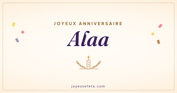 Image « Joyeux anniversaire Alaa » au format large
