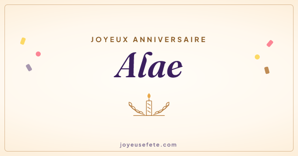 Image « Joyeux anniversaire Alae » au format large