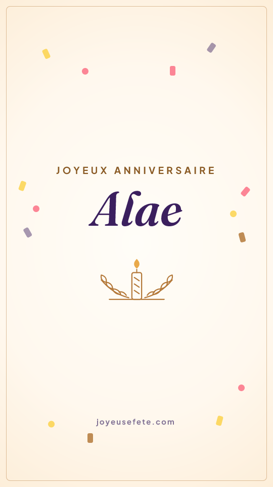 Image « Joyeux anniversaire Alae » au format story