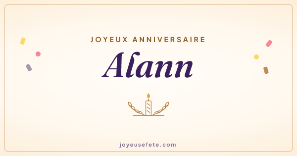 Image « Joyeux anniversaire Alann » au format large