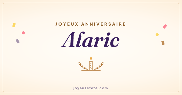 Image « Joyeux anniversaire Alaric » au format large