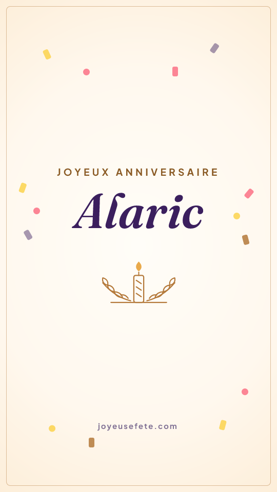 Image « Joyeux anniversaire Alaric » au format story