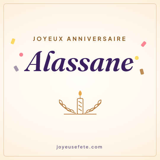 Image carrée « Joyeux anniversaire Alassane » pour WhatsApp