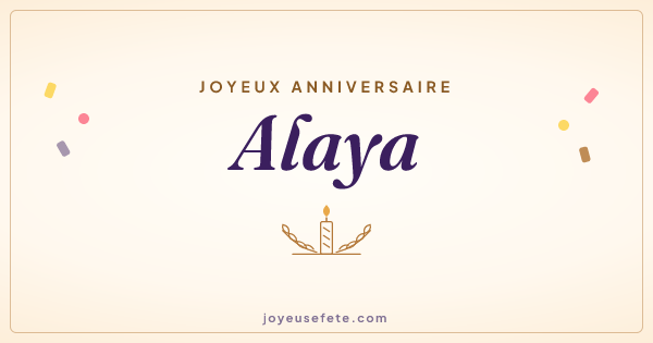Image « Joyeux anniversaire Alaya » au format large