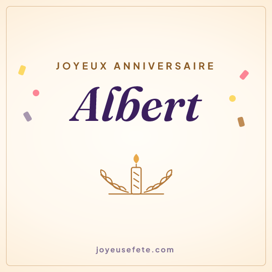 Image carrée « Joyeux anniversaire Albert » pour WhatsApp