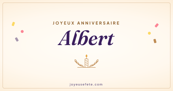 Image « Joyeux anniversaire Albert » au format large