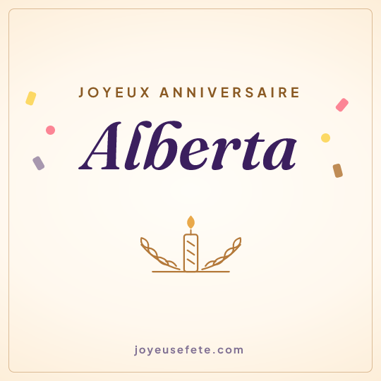 Image carrée « Joyeux anniversaire Alberta » pour WhatsApp